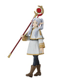 Figurine of a character with white hair and a staff on a white background
