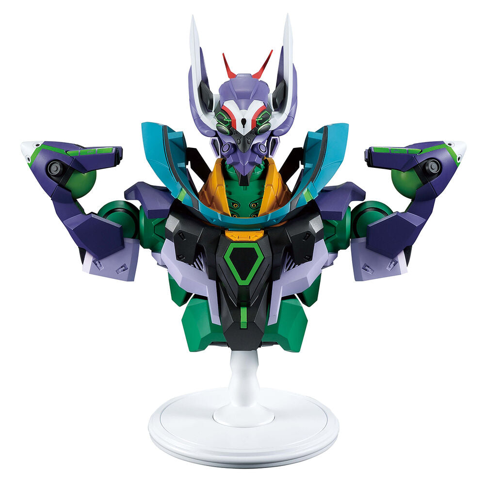 Colorful robot figurine on a white background
