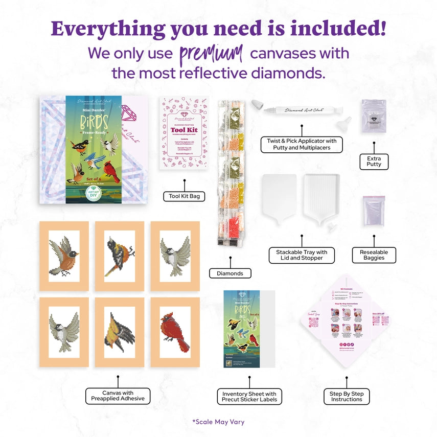 Mini Dazzles Birds Diamond Painting Kit