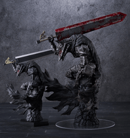 From the popular manga "Berserk" comes a POP UP PARADE L Size figure of Guts wearing the Berserker Armor. The figure stands at approximately 380mm in height (including the vignette base) in this new upsized version. In addition to the standard head part, a head part that can be used with a Milight 316R (released by: Hiromi Sangyo) LED to create a glowing eye effect is included as well.