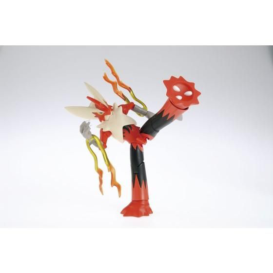 Toy figure with red and black design on a white background