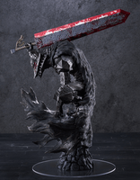From the popular manga "Berserk" comes a POP UP PARADE L Size figure of Guts wearing the Berserker Armor. The figure stands at approximately 380mm in height (including the vignette base) in this new upsized version. In addition to the standard head part, a head part that can be used with a Milight 316R (released by: Hiromi Sangyo) LED to create a glowing eye effect is included as well.