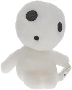 White plush toy with black eyes on a white background