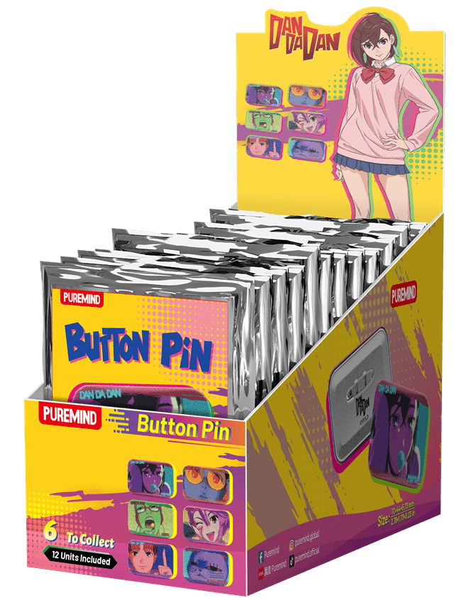 Collect a set of 6 different up close button pins from your favorite characters.