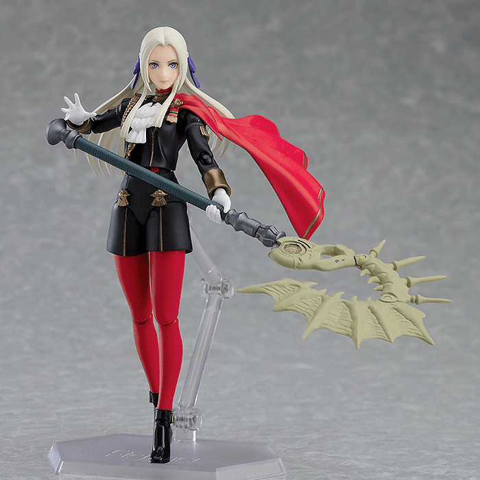 Action figure with a dragon accessory on a gray background