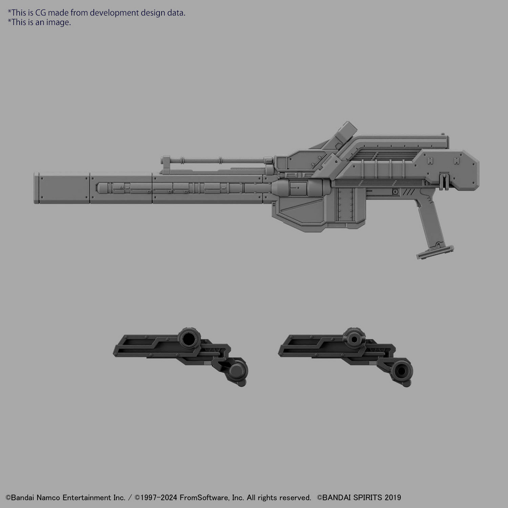 The weapon included from the model kit, assembled