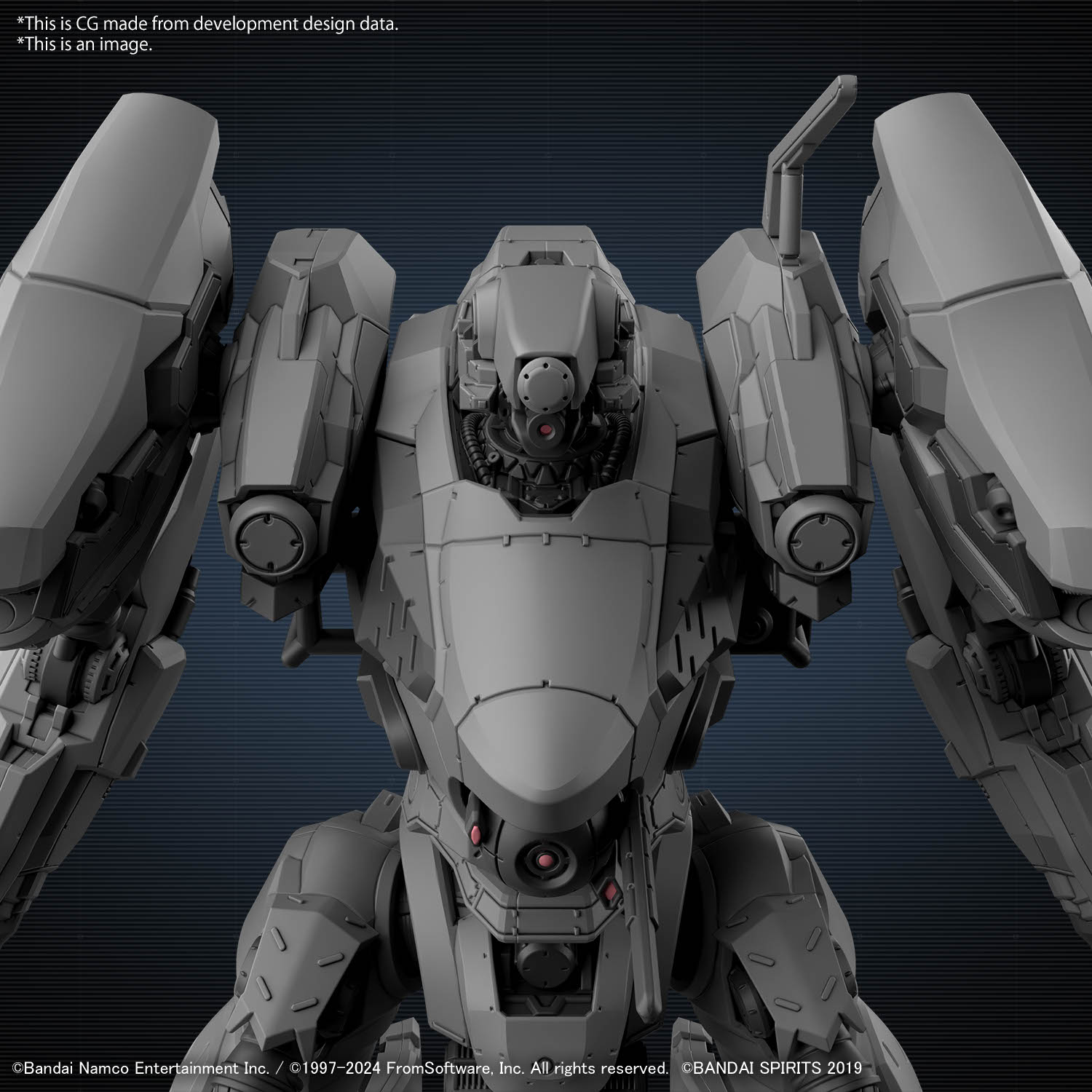 This is an up close image of the Orbiter frame, including details such as the head, shoulders and chest. 