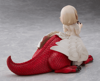  The figure has been carefully sculpted down to the finest details, making it a must-see for fans of the series. Despite her fluffy feathers and sharp dragon arms and legs, chimera Falin looks adorable as she devours delicious dungeon food and blushes with satisfaction. 