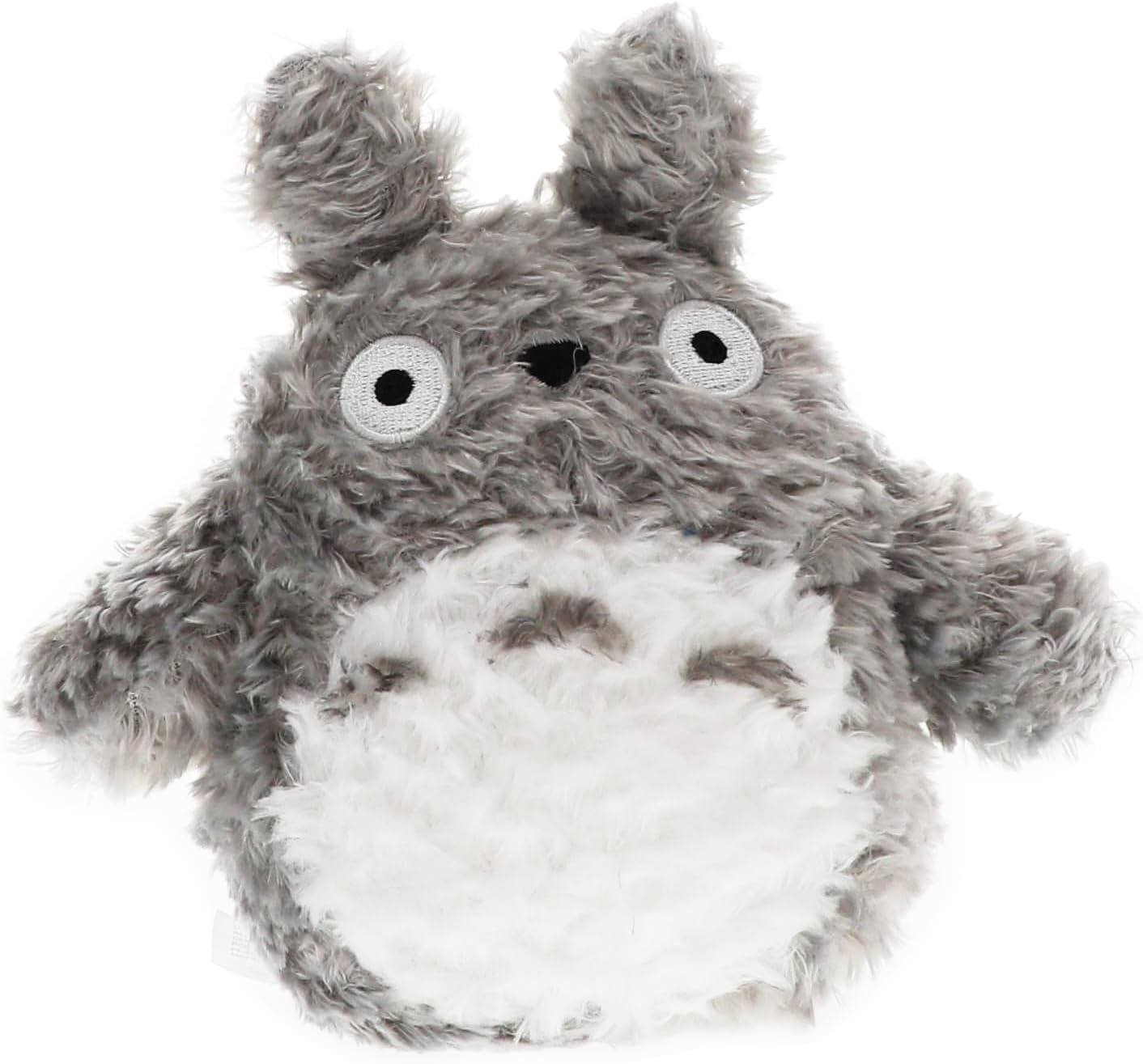 Plush toy resembling a character with a round body and large head on a white background