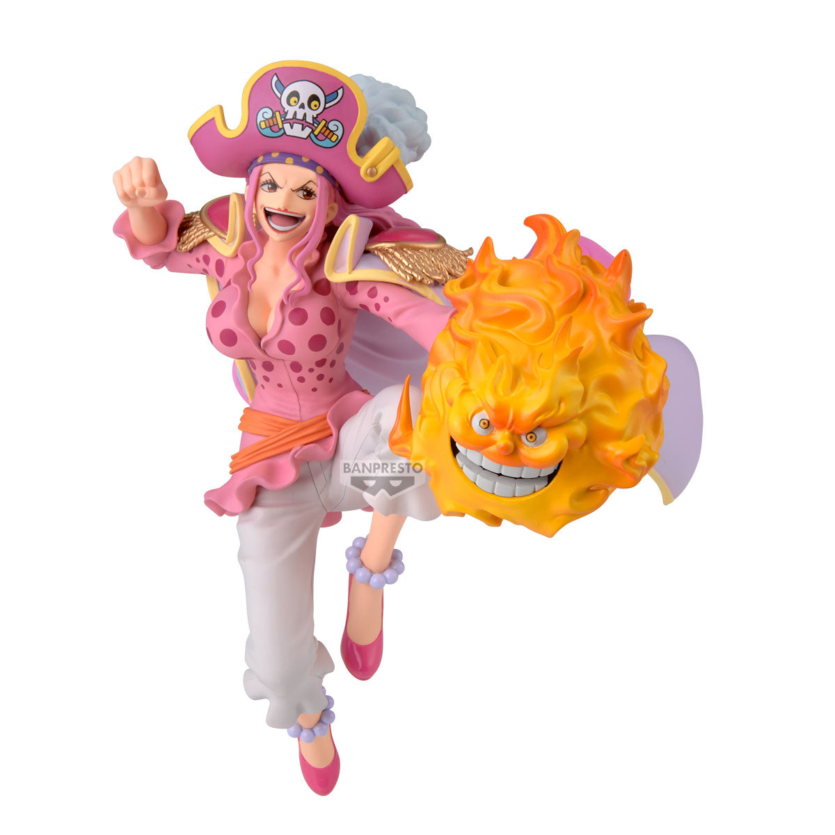 Action figure of a character from a popular anime series with a fiery object.