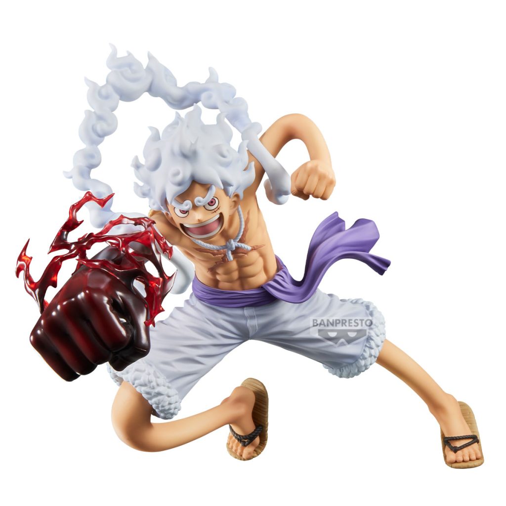 image of Luffy from One Piece using his Gear 5 form