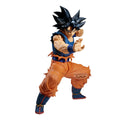 Action figure in orange and blue outfit on a white background