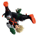 Action figure of a character in dynamic pose with orange and green accents on a white background