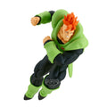 Action figure in green and black outfit with orange hair on a white background, featuring Banpresto logo.