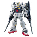 Model kit of a robot with gray, white, and blue color scheme on a white background