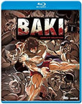 Blu-ray box set cover of 'Baki' with stylized artwork and character design.