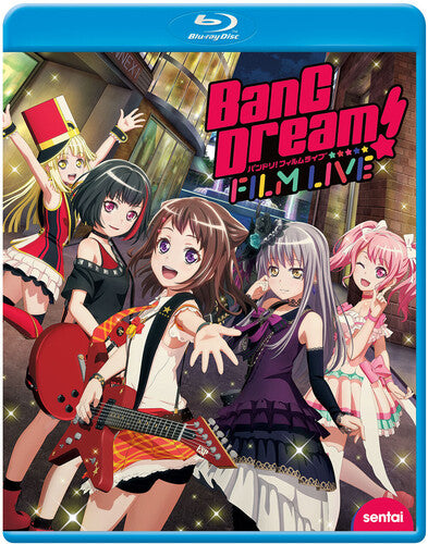 Blu-ray cover of 'BanG Dream! FILM LIVE' with animated characters and colorful design.