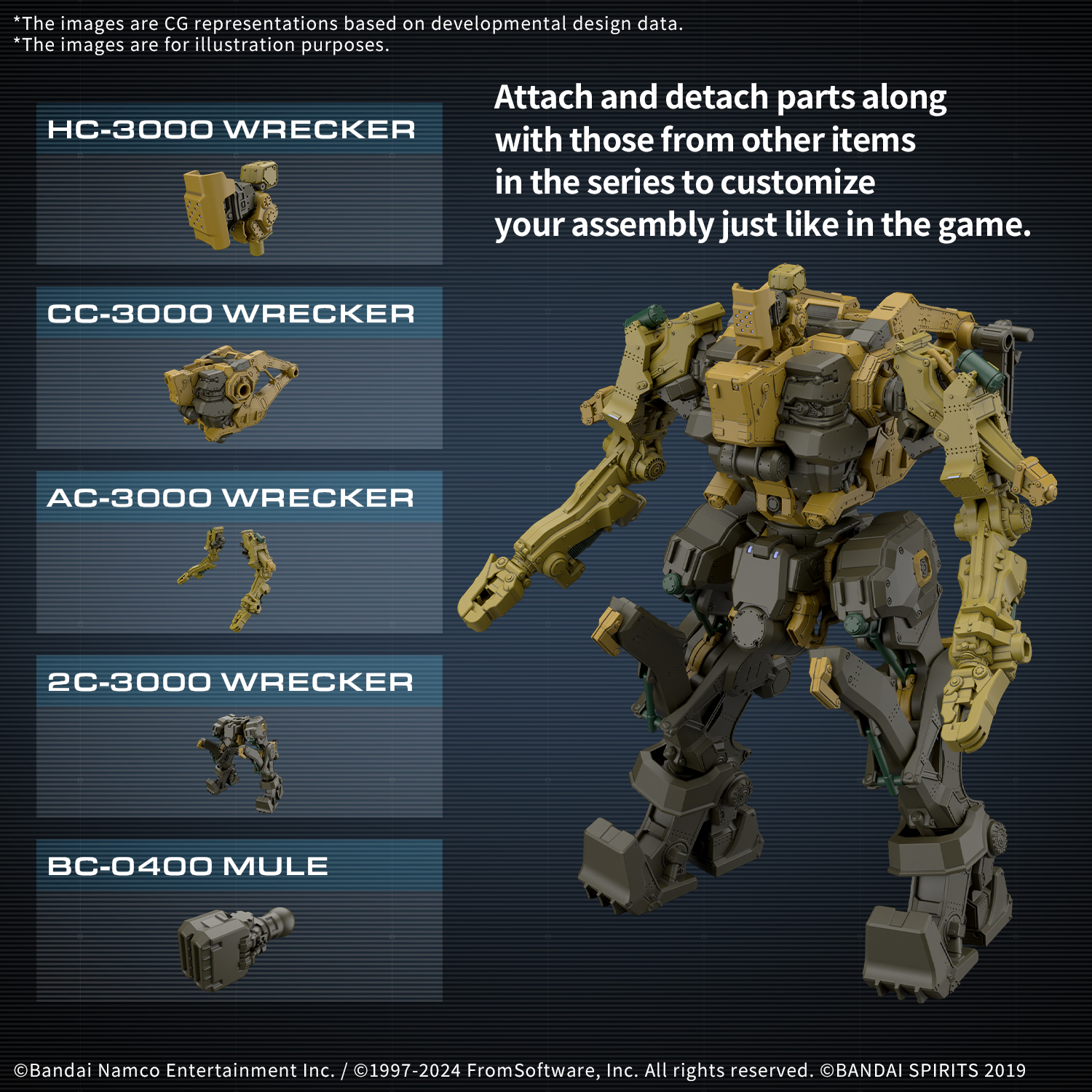 Armored Core VI Fires of Rubicon RaD CC-3000 Wrecker Milk Tooth 30MM Model Kit