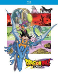 Goku and team on a dragon flying.