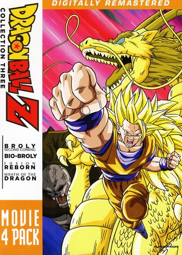 Dragon Ball Z movie collection three DVD box set with character and dragon illustration.