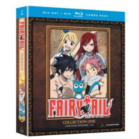 Fairy Tail DVD and Blu-ray collection packaging with characters on a white background