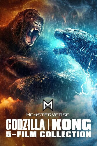 Promotional poster for 'Godzilla vs. Kong' featuring two giant monsters facing each other with 'Monsterverse' logo and text.