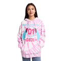 Hatsune Miku Bunny Ears Headphones Women's Purple Tie-Dye Long Sleeve Fleece Hooded Sweatshirt