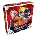 Naruto-themed board game box with characters on a red background