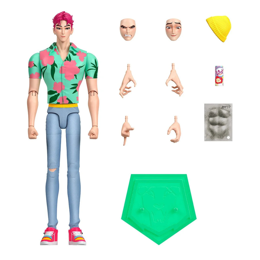 Action figure with interchangeable parts on a white background