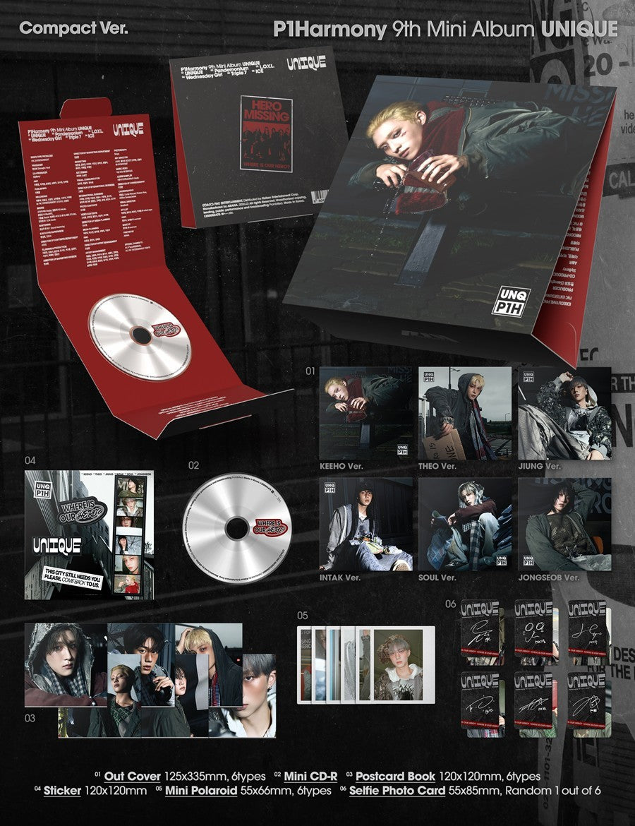 P1Harmony [UNIQUE] 9th Mini Album -  Compact Version