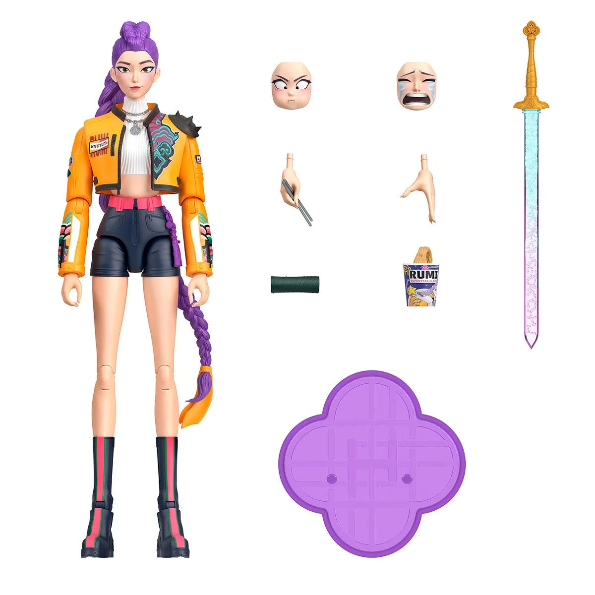 Action figure with interchangeable parts on a white background