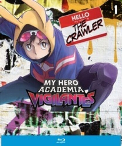 Anime character with horns and a colorful outfit on a blue background with 'My Hero Academia' branding.