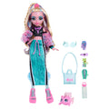 Toy doll with accessories on a white background