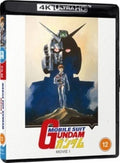 4K Ultra HD Mobile Suit Gundam movie DVD cover with robot and person illustration.