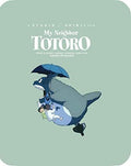 My Neighbor Totoro movie poster with Totoro and two children on a light green background