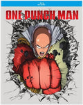 One Punch Man Blu-ray cover with character in red outfit and fist