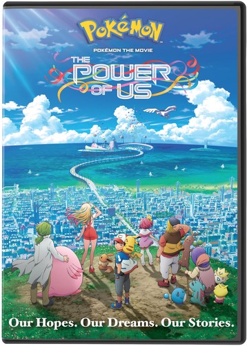 Pokémon The Movie: The Power of Us DVD cover with characters and cityscape.