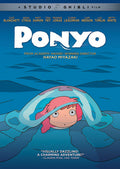 Movie poster for 'Ponyo' featuring a character with pink hair underwater.