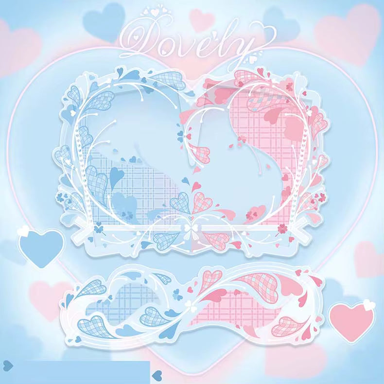 Double Heart Acrylic Photo Card Frame
