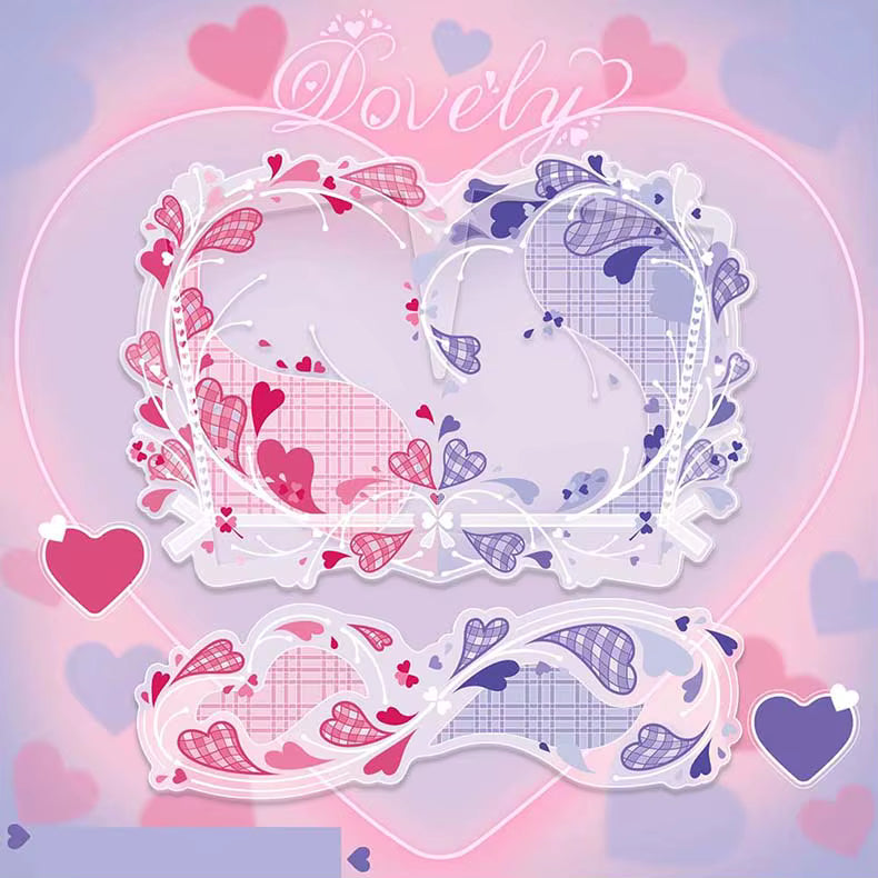 Double Heart Acrylic Photo Card Frame