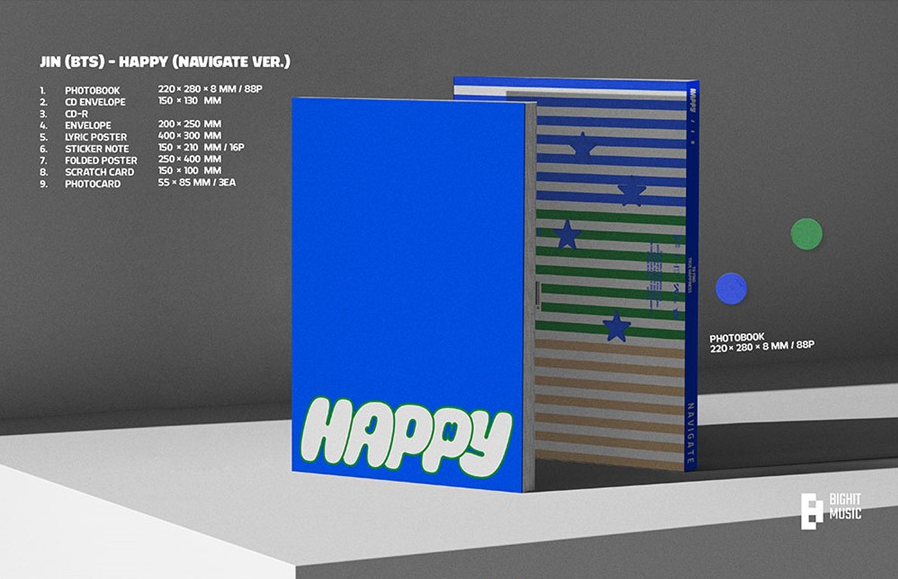 Jin: [HAPPY] Solo Album - Journey/Imagine/Navigate Version