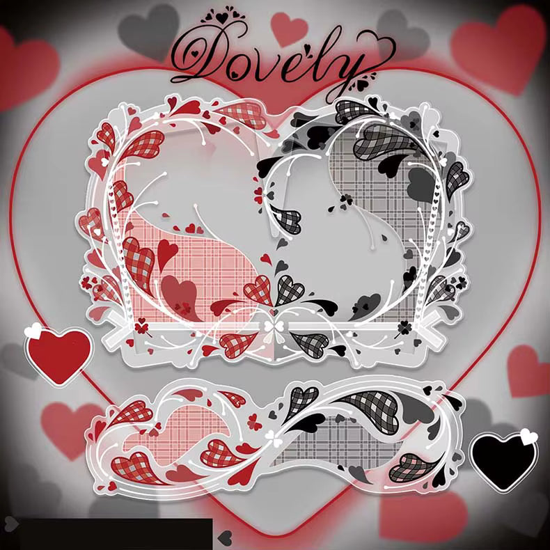 Double Heart Acrylic Photo Card Frame