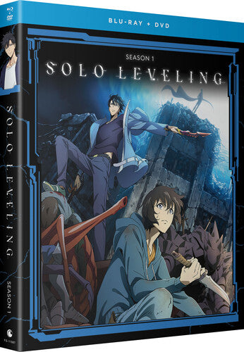 Blu-ray and DVD cover of 'Solo Leveling' Season 1 with two characters on a ship.