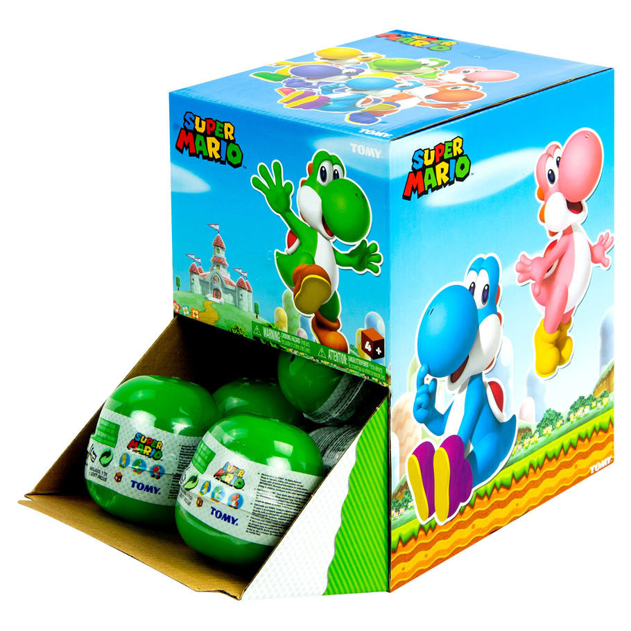Super Mario toy set with character packaging on a white background