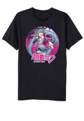 Hatsune Miku Anime Cartoon Circle Frame Black Graphic Tee