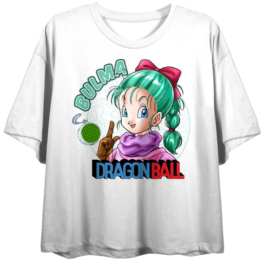 Dragon Ball Classic Bulma Character Women's White Crop Tee