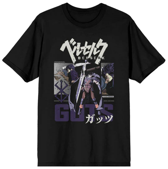 Berserk Guts Slick Squad Kanji Men's Black Short Sleeve Tee
