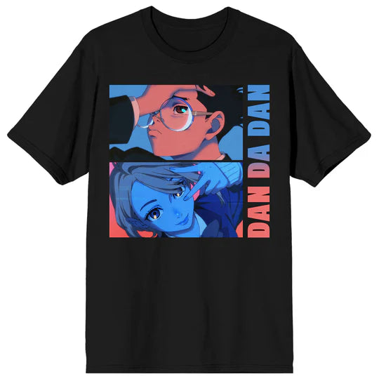 Dandadan Okarun Aira Momo Adult Black Crew Neck Short Sleeve Tee