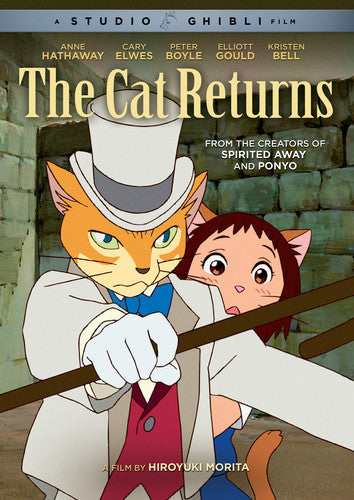 Movie poster for 'The Cat Returns' featuring two animated characters with a top hat and cane.
