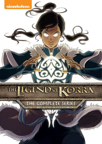 Cover of 'The Legend of Korra' complete series with character in traditional outfit and energy symbol.